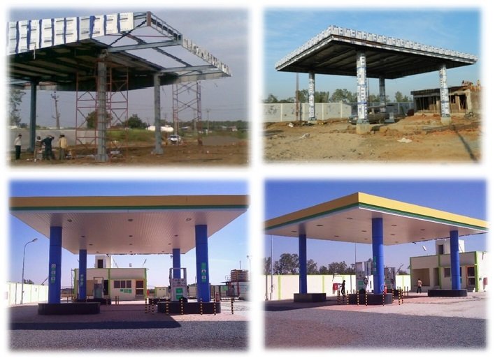 Range of fuel station canopies by Arvind Engineering